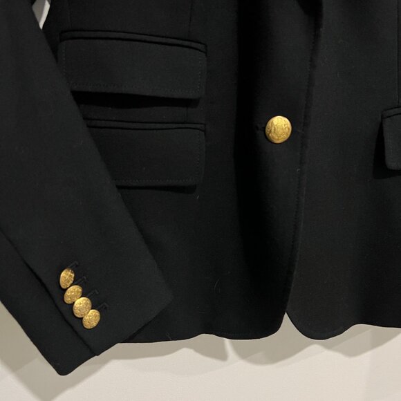 J CREW Schoolboy Solid Black Blazer Jacket sz US 6 - Picture 2 of 4